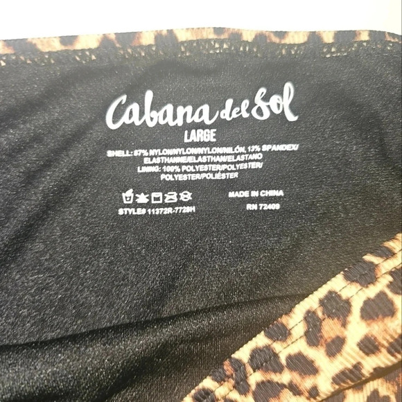 CABANA Del Sol Cheetah Print Bikini Bottom - Picture 2 of 4